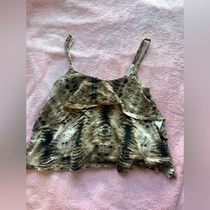 2000s 2010s animal print layered tank top 🤎 size xs